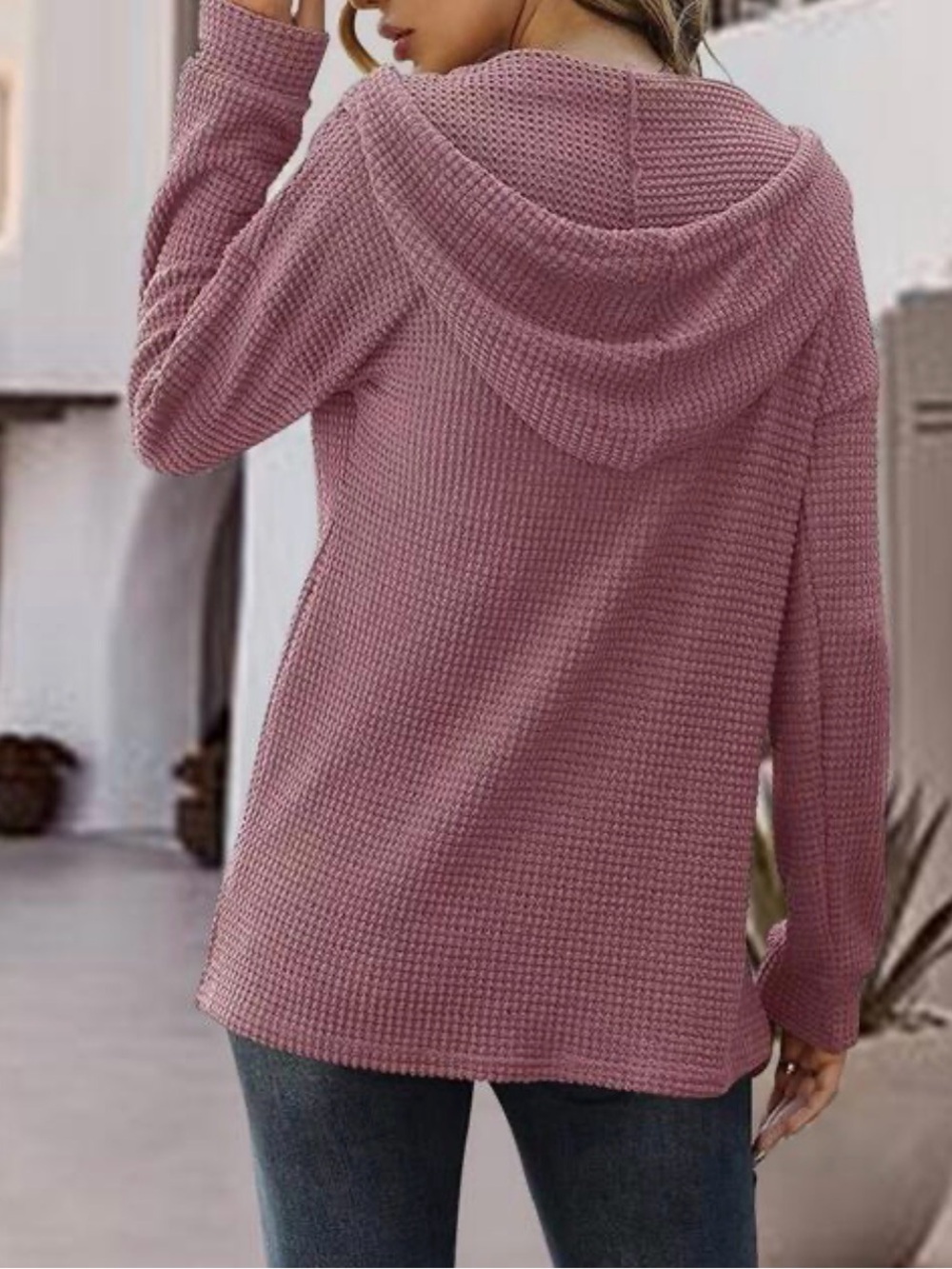 Mauve Chunky Knit Hooded Longline COTTON Cardigan Love & Legend
plus 3X